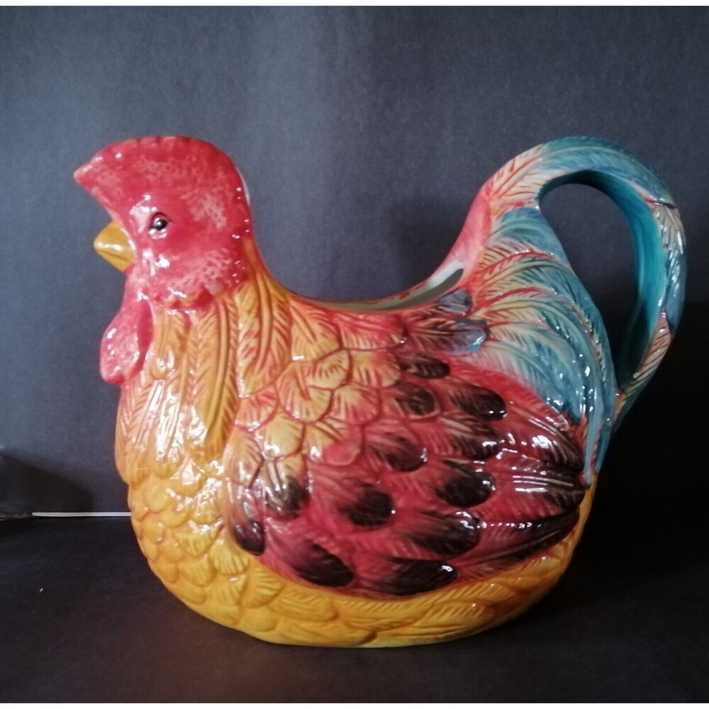 Rooster Jug Pitcher Vase Farmhouse Decor